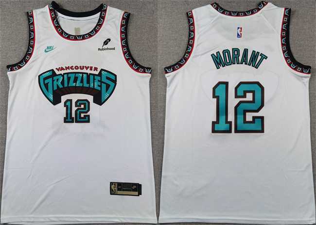 Men%27s Memphis Grizzlies #12 Ja Morant White Stitched Basketball Jersey->milwaukee bucks->NBA Jersey